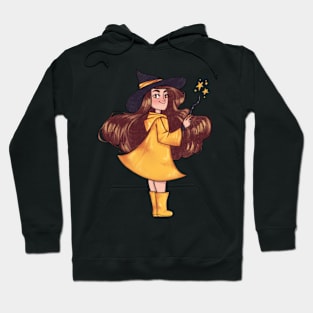 Cute witch in yellow ready for Halloween Hoodie